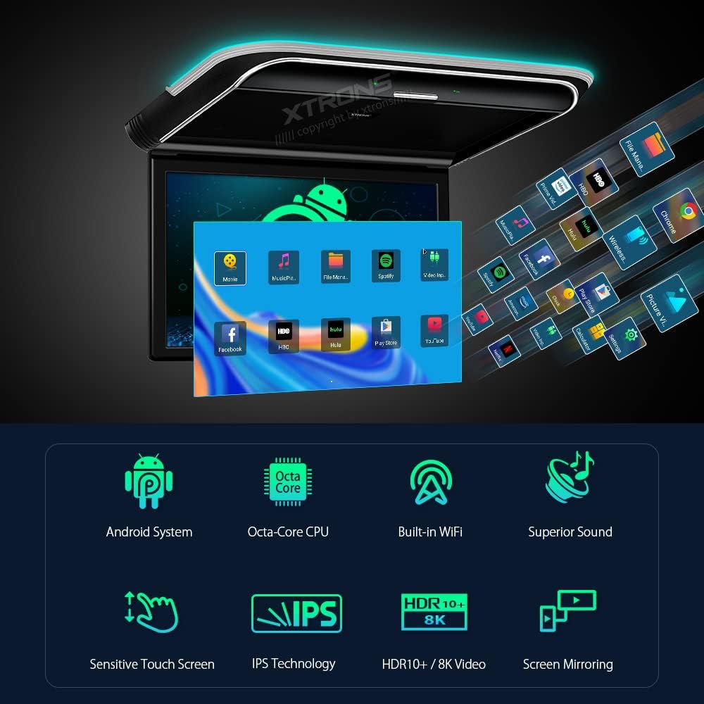 XTRONS 15.6" 8K IPS Roof Monitor