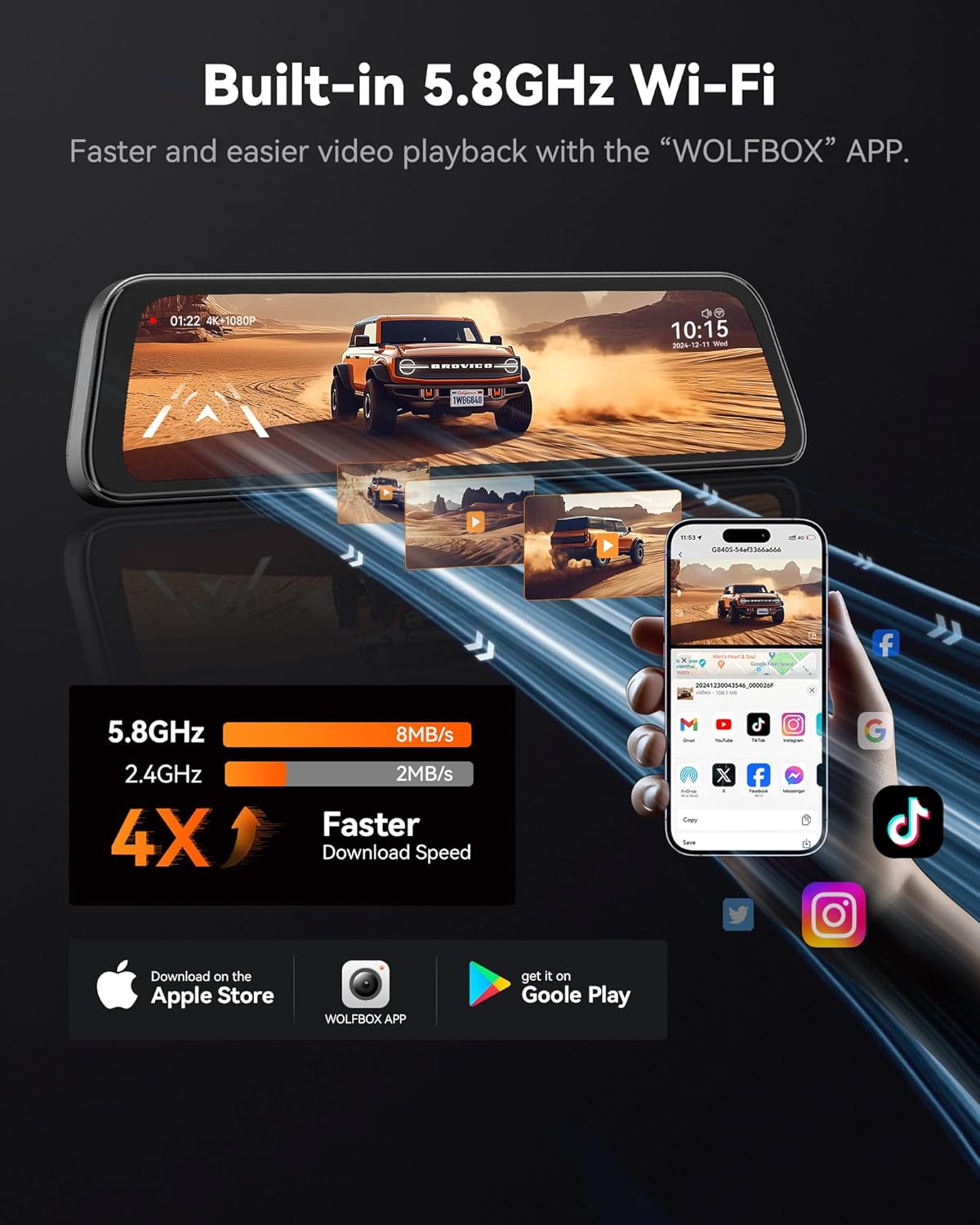 G840S 12" 4K 5.8GHz WiFi GPS 32GB
