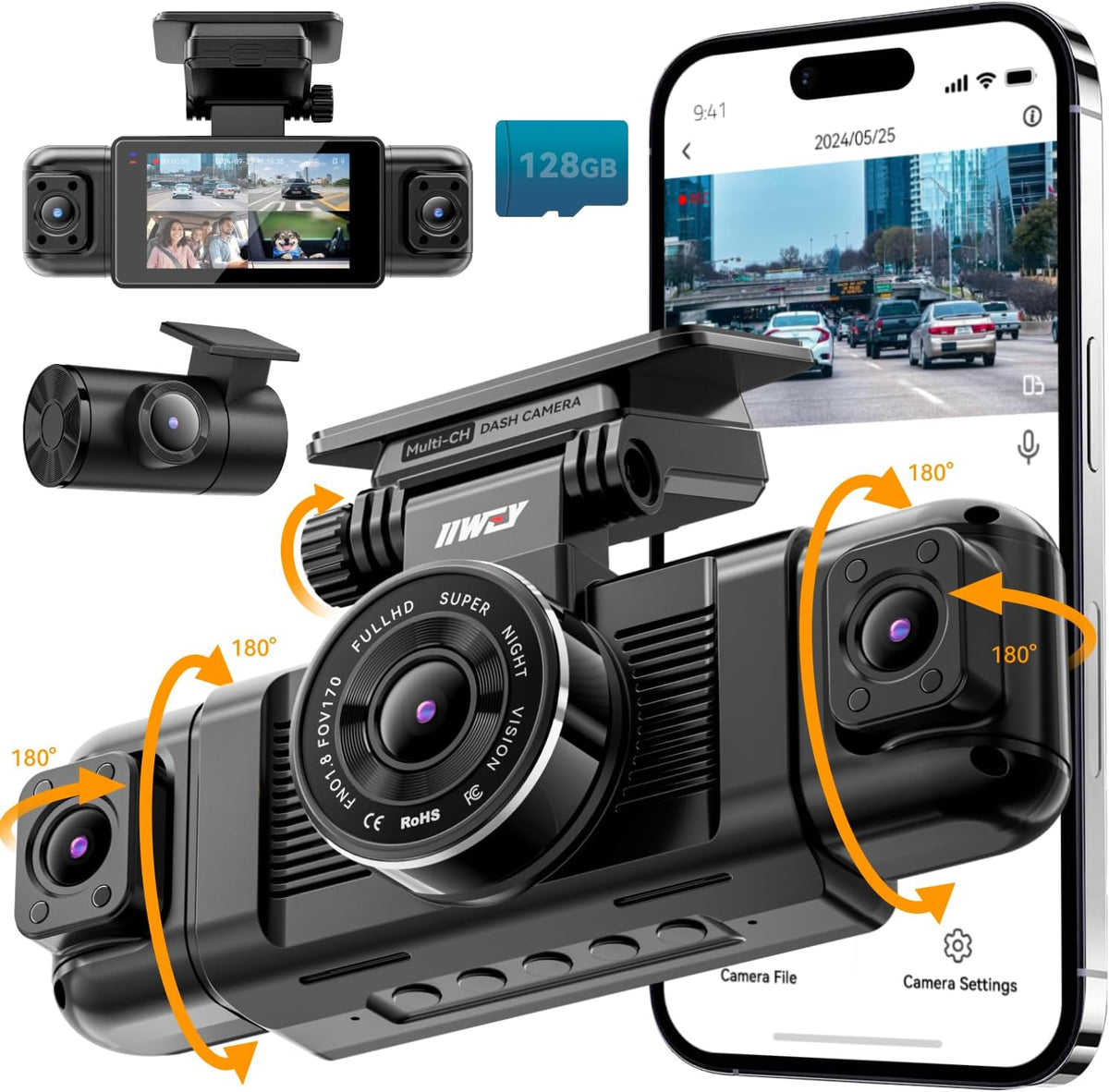 N5 4CH 360° 1080P 128GB 5G WiFi