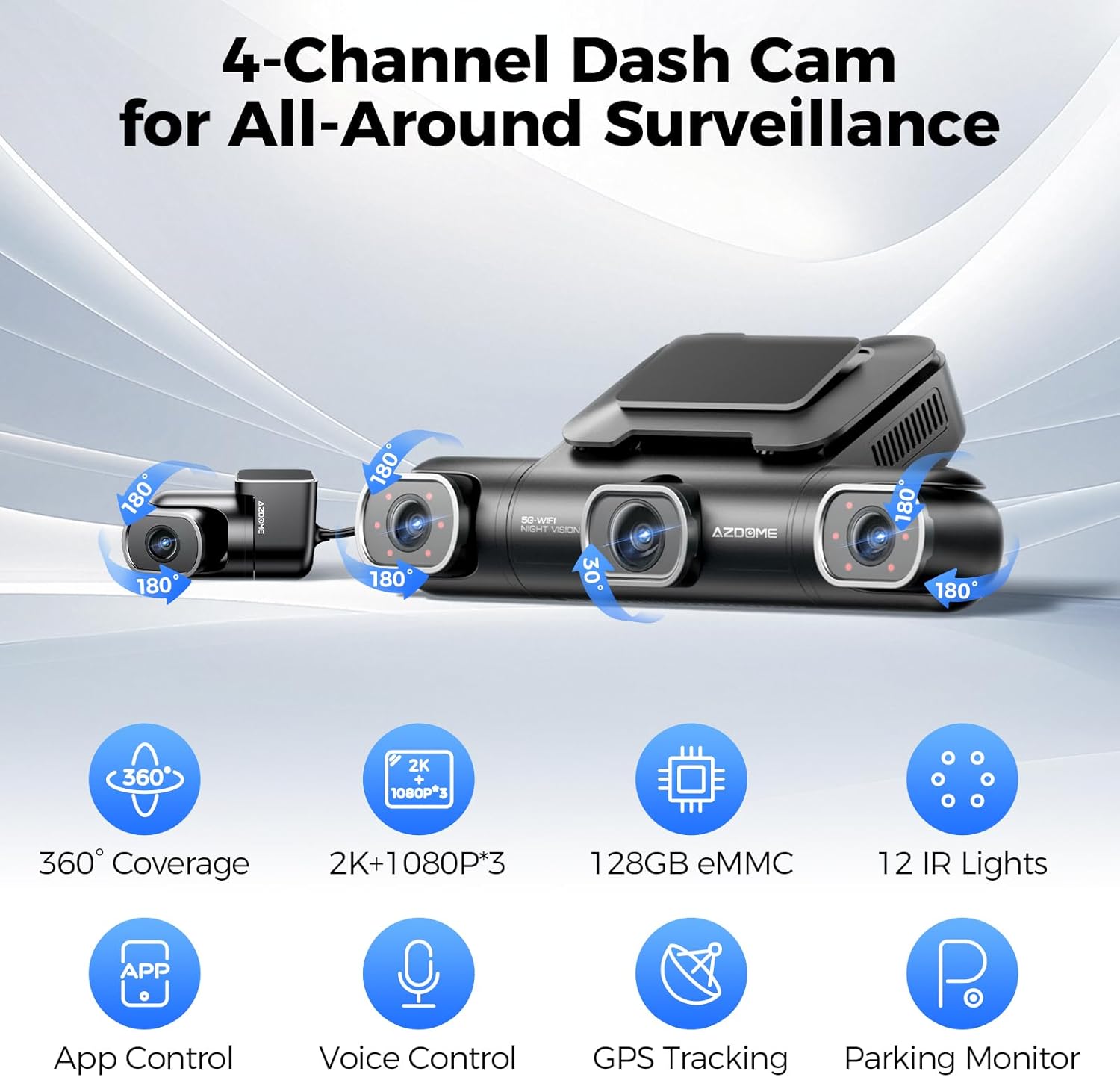 M660 360° 4CH 2K+1080P*3 128GB