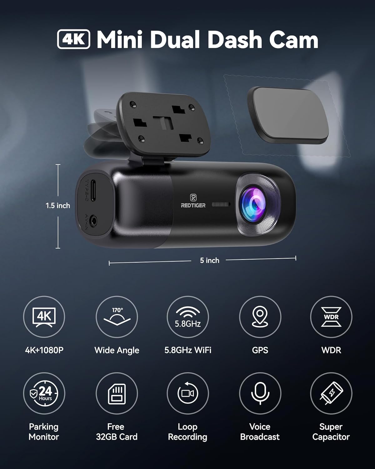 F9 4K+1080P 32GB GPS 256GB