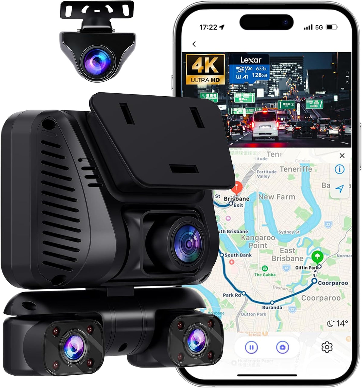 4K 360° 4CH 128GB GPS WiFi