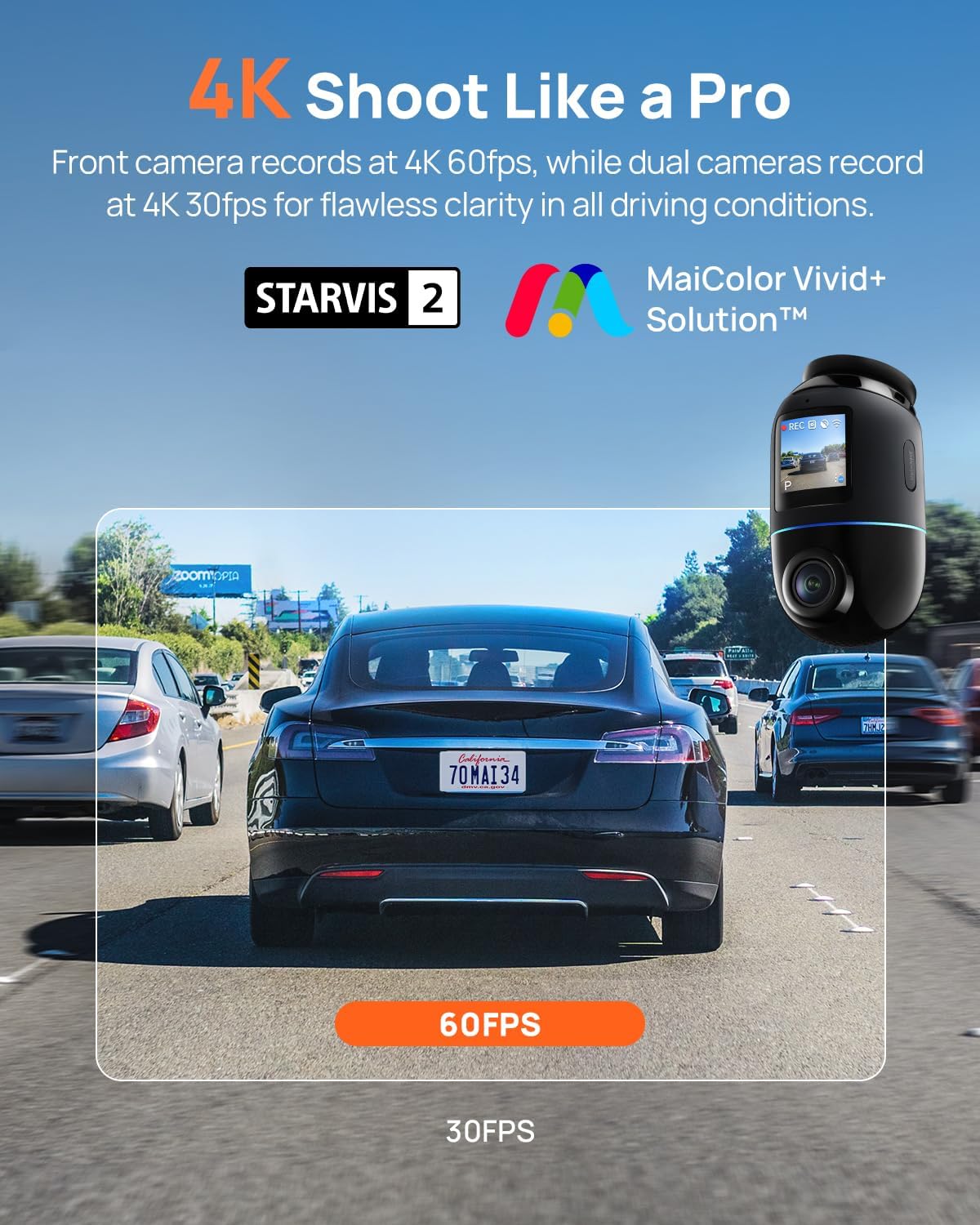 70mai 4K Dual IMX678 STARVIS2 4G LTE WiFi6 X800