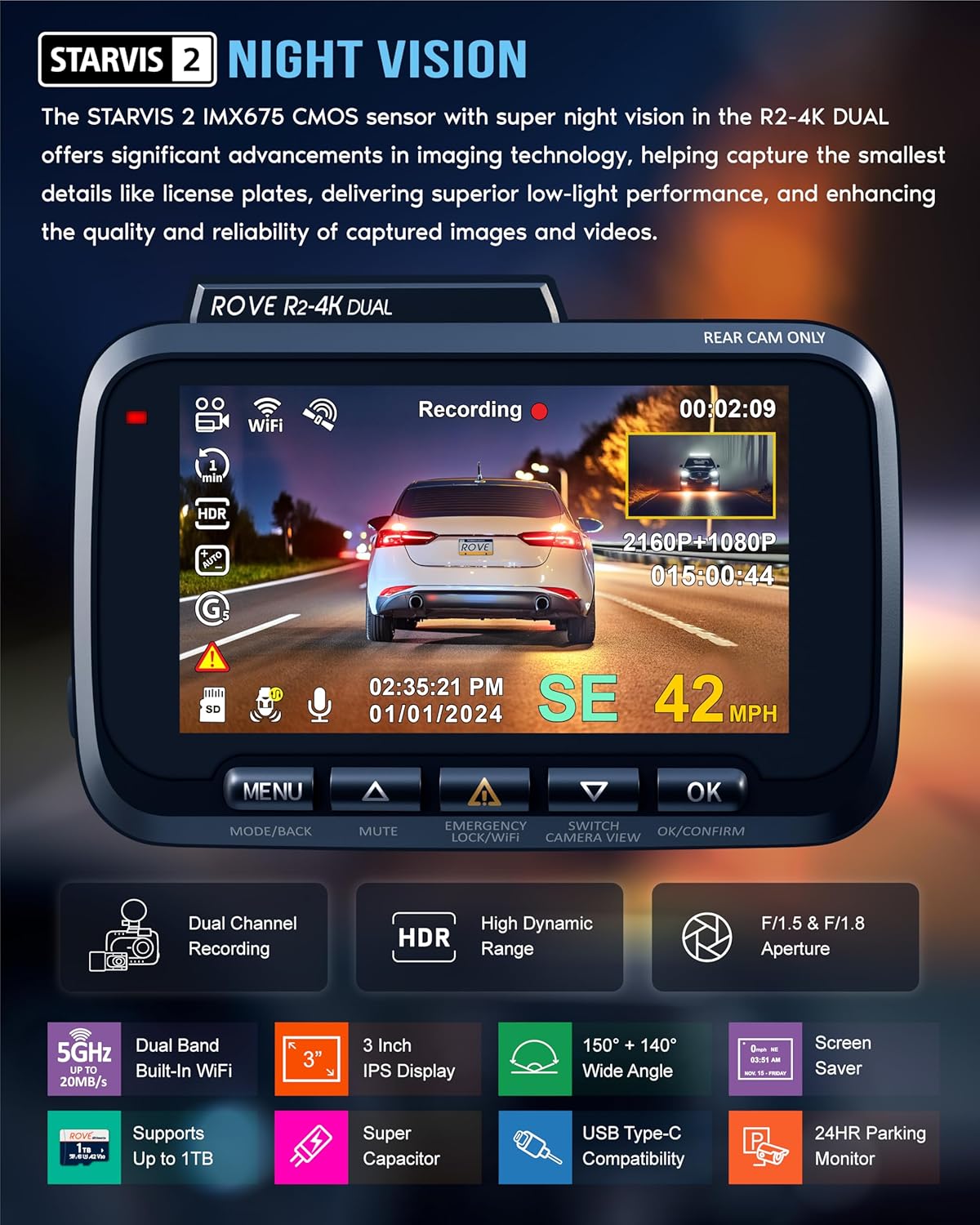 R2-4K DUAL 4K 128GB 5G WiFi 3"